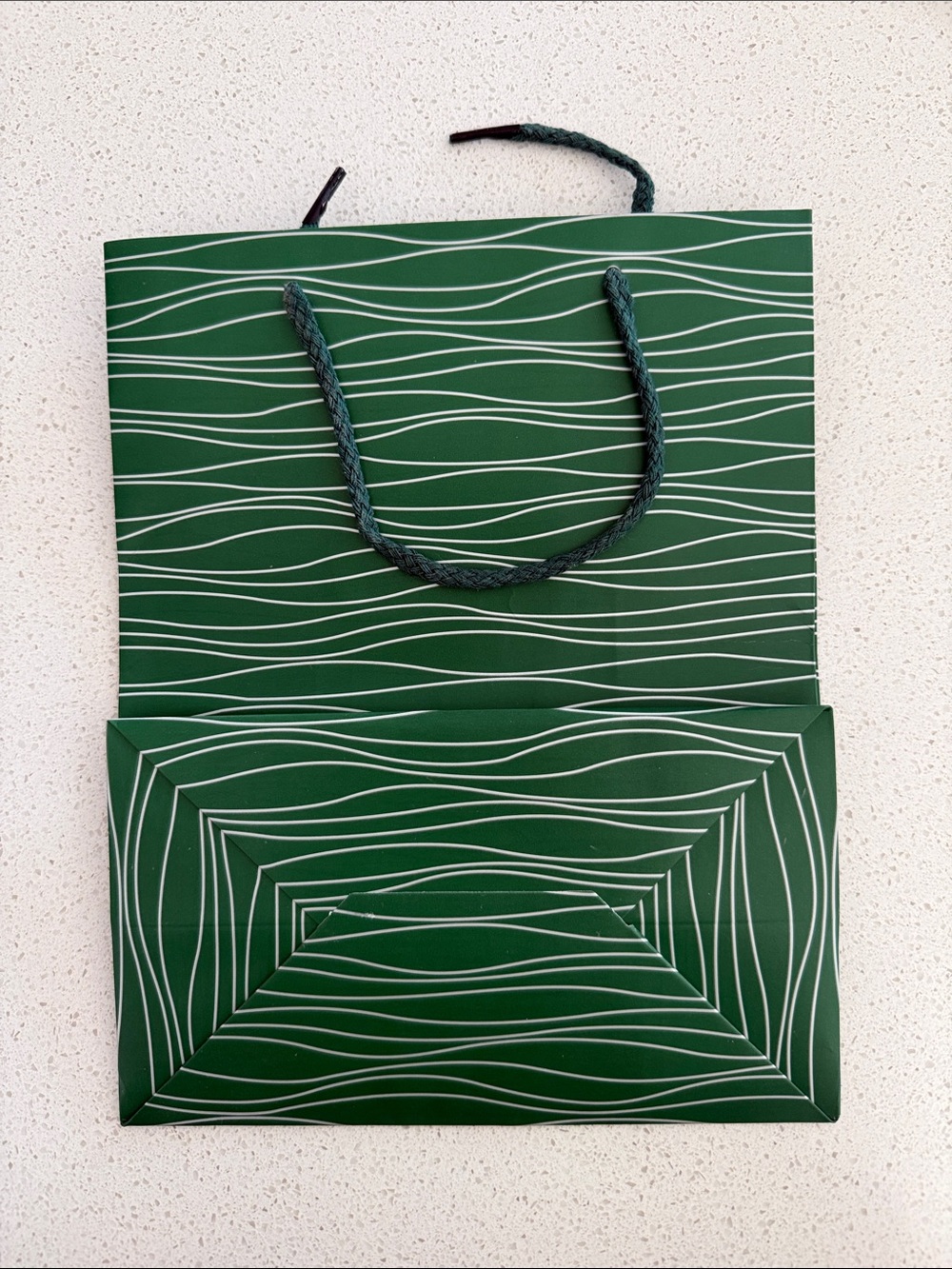 Rolex Green Wave-Pattern Tote with Rope Handles - Picture 2 of 2